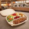 co-friendly 5-compartment cornstarch takeaway bento box with food for catering display