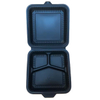Biodegradable Corn Starch Clamshell Food Container, Single And 3 Compartment — Black & Beige Disposable Takeaway Box