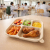 Biodegradable Cornstarch Compartment Plate – Eco-Friendly Divided Food Tray for School Lunch, Catering, Picnic And Takeaway Meals