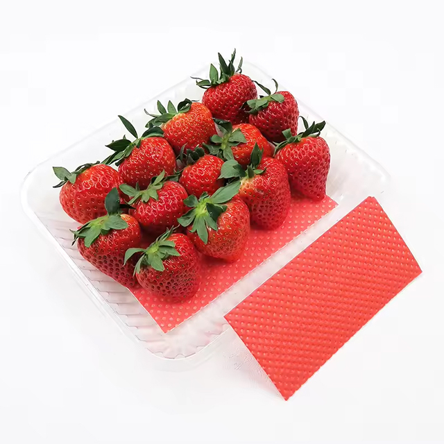 Red Strawberry Absorbent Pad for Fruit Trays and Berry Packaging