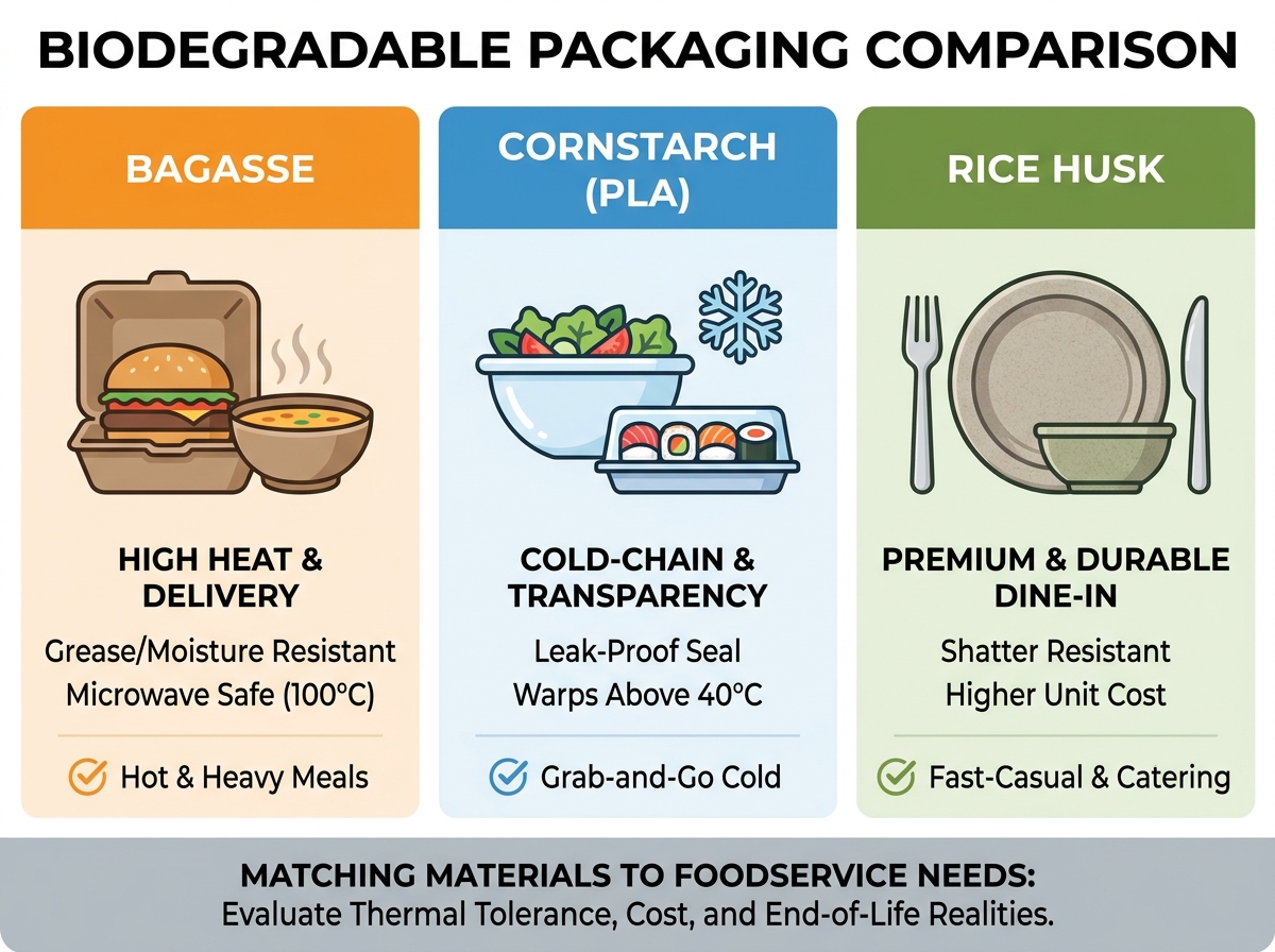 biodegradable food packaging materials comparison
