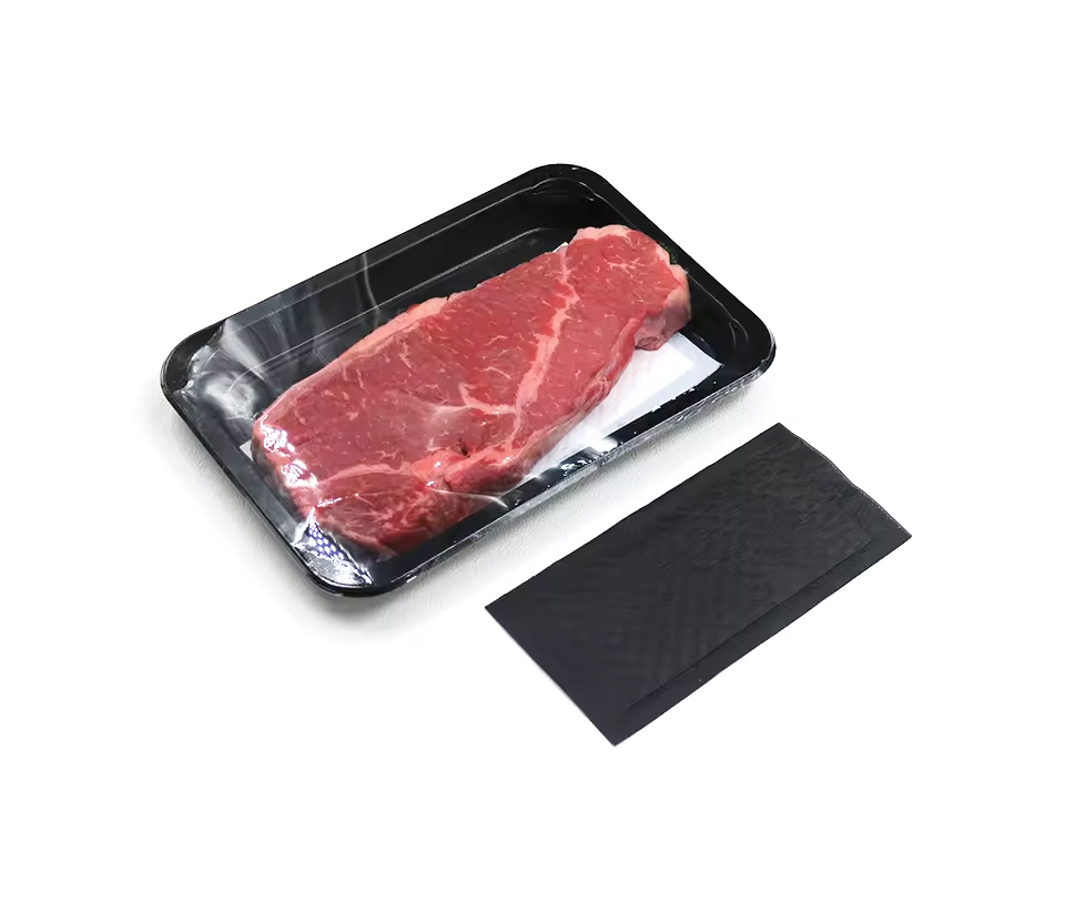 Meat absorbent soaker pad for food packaging