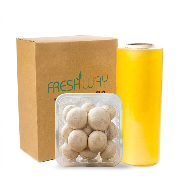 High-clarity anti-fog PVC cling film for fresh mushroom packaging and tray wrapping