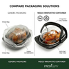 White base roasted chicken container with high clarity dome lid, food grade plastic chicken box for commercial deli takeout