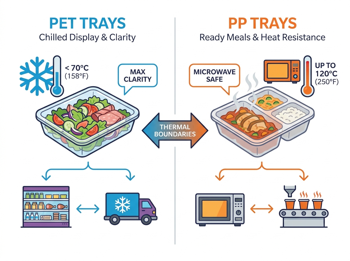 Thermal testing and clarity comparison of plastic packaging